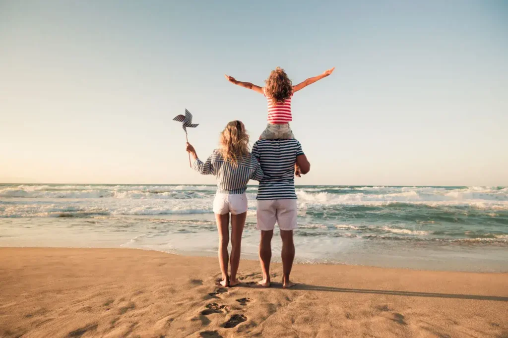 Familie på ferie i Portugal