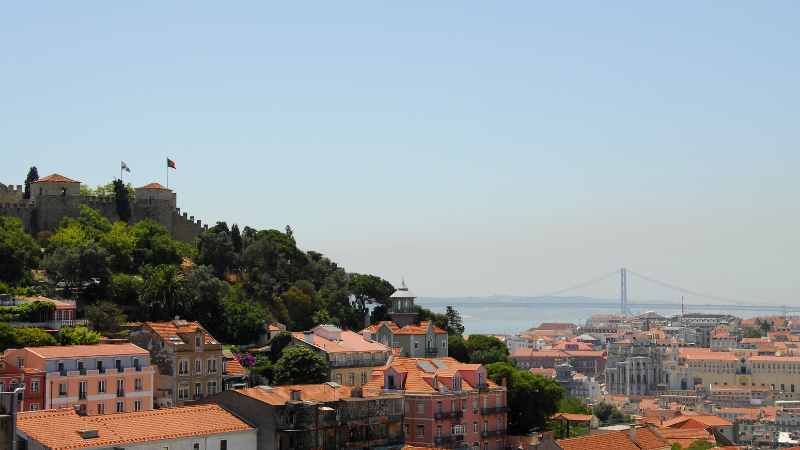 Udsigt udover Lissabon, Portugals hovedstad.